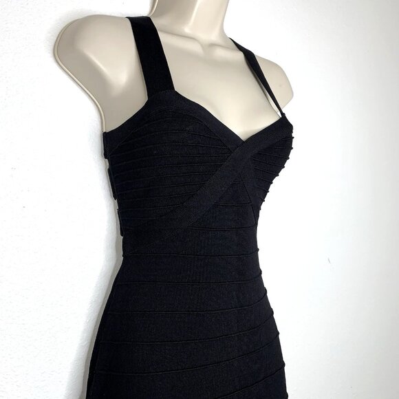 Forever 21 Black CAGE BANDAGE DRESS Strappy Racerback Bodycon S Alt Metal Whimsy - Picture 4 of 6